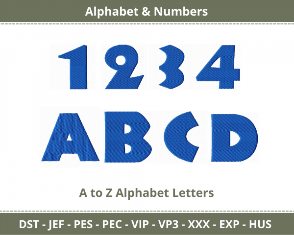 Jungle Alphabet & Numbers Machine Embroidery Designs