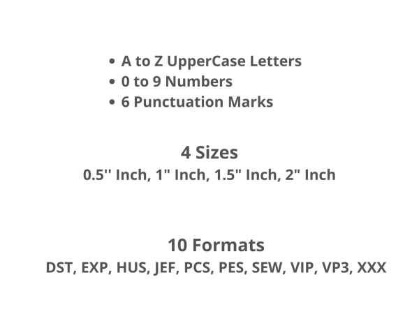 Alphabet & Numbers Machine Embroidery Designs-4 Sizes-instant download