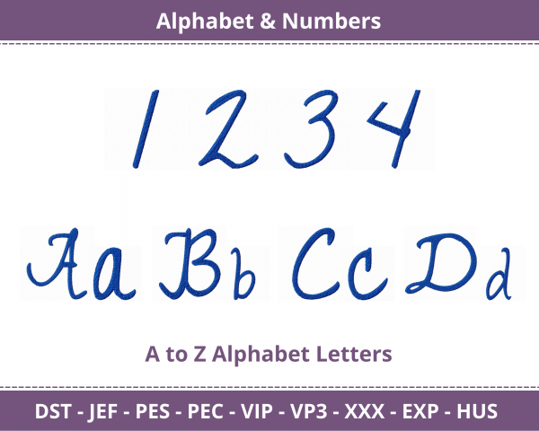Romantic Alphabet & Numbers Machine Embroidery Designs