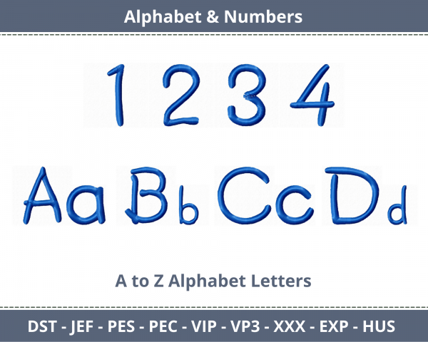 Second Grader Alphabet & Numbers Machine Embroidery Designs
