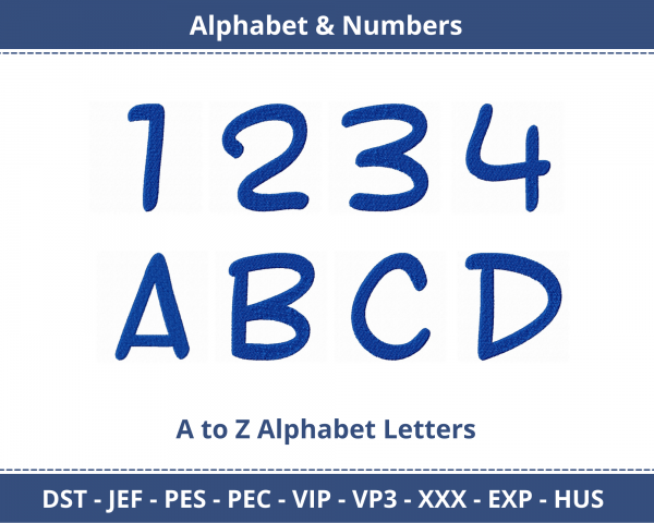 Toon Time Alphabet & Numbers Machine Embroidery Designs