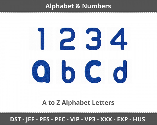 Ubuntu Alphabet & Numbers Machine Embroidery Designs