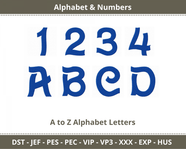 Wavie Alphabet & Numbers Machine Embroidery Designs