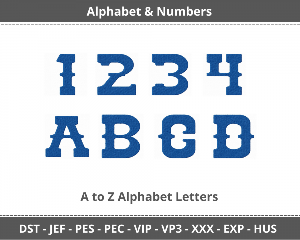 Billy The Kid Alphabet & Numbers Machine Embroidery Designs