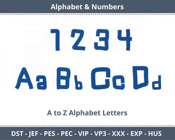 Chuck Alphabet & Numbers Machine Embroidery Designs
