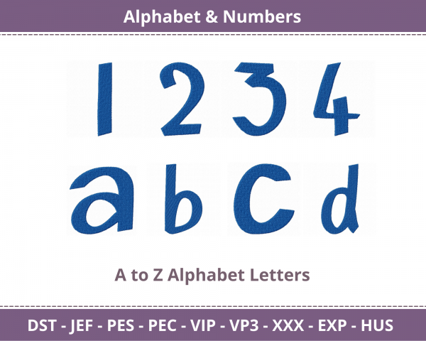 Home And Hearth Alphabet & Numbers Machine Embroidery Designs