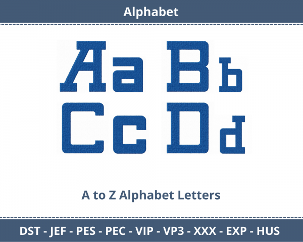 Alphabet Machine Embroidery Designs-3 Sizes-instant download