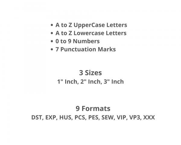 Alphabet & Numbers Machine Embroidery Designs-3 Sizes-instant download