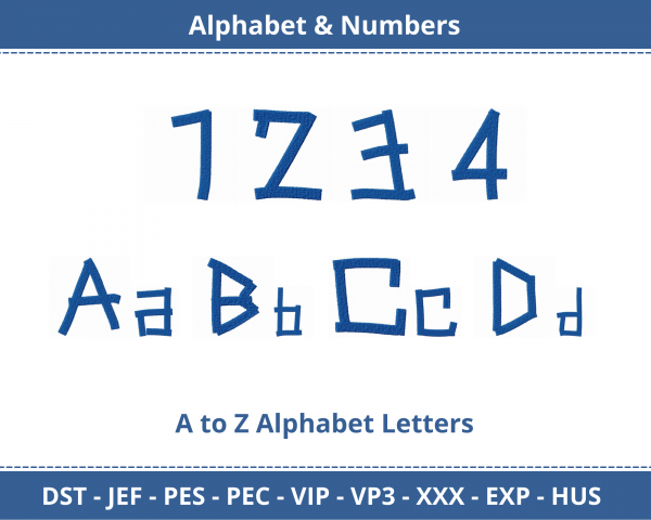 Packing Tape Alphabet & Numbers Machine Embroidery Designs
