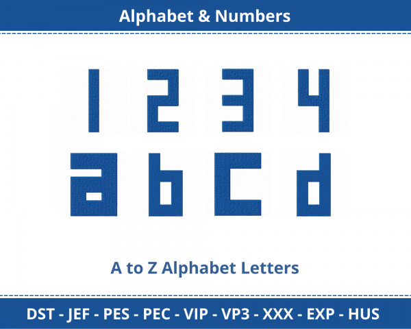 Square Deal Alphabet & Numbers Machine Embroidery Designs