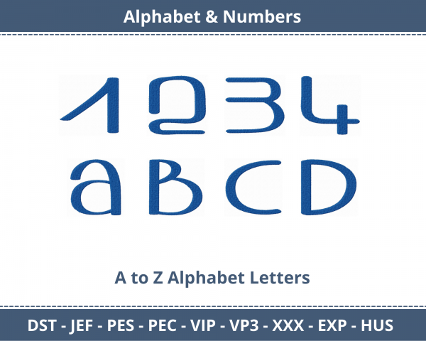 SQ Wash Alphabet & Numbers Machine Embroidery Designs