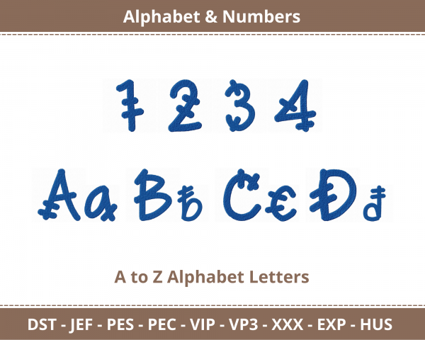 Stitches Alphabet & Numbers Machine Embroidery Designs