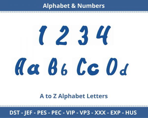 Sunset Beach Alphabet & Numbers Machine Embroidery Designs