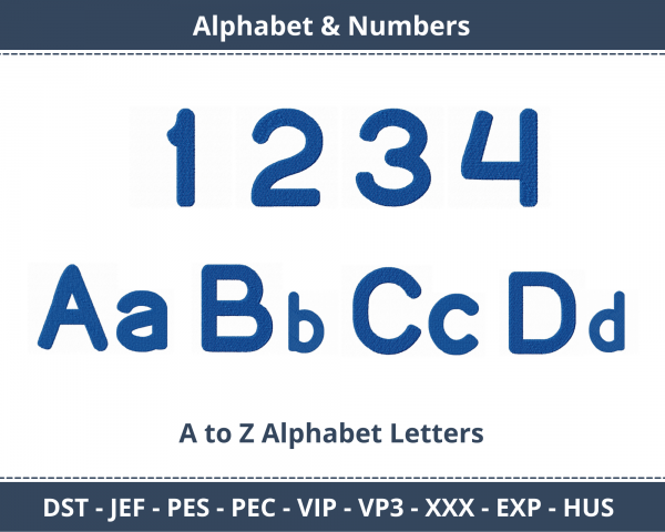 Young Forever Alphabet & Numbers Machine Embroidery Designs