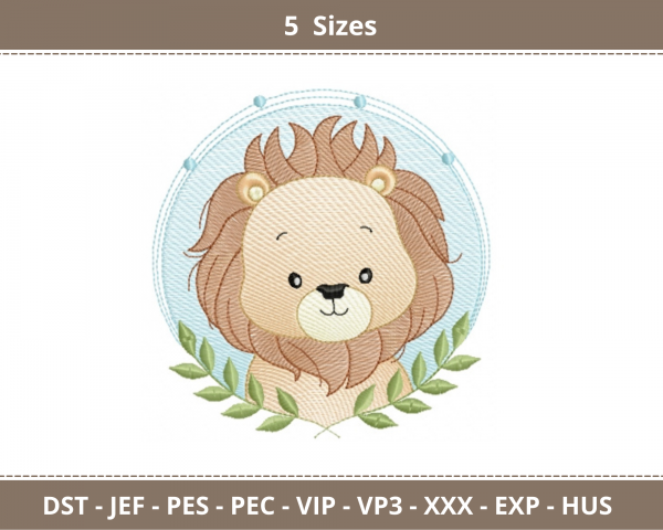 Lion Machine Embroidery Designs-5 Sizes-instant download
