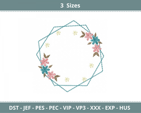 Frame Machine Embroidery Designs-3 Sizes-instant download