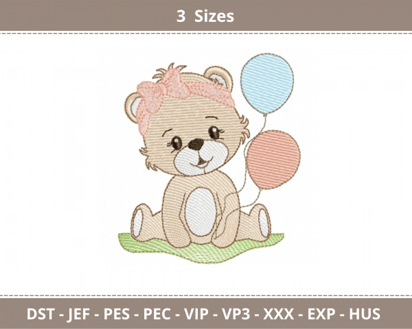 Cute Puppy With Balloons Machine Embroidery Designs