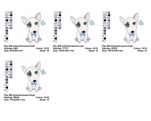 Cute Puppy Machine Embroidery Designs-4 Sizes-instant download