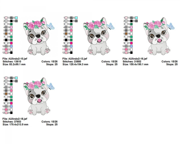 Cute Dog Machine Embroidery Designs-4 Sizes-instant download