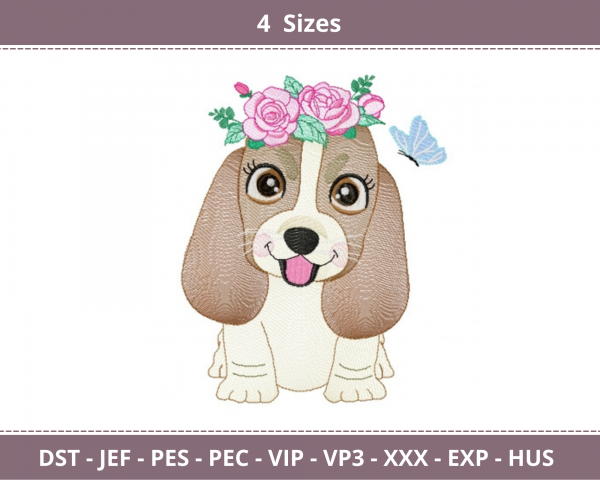 Cute Dog Machine Embroidery Designs-4 Sizes-instant download