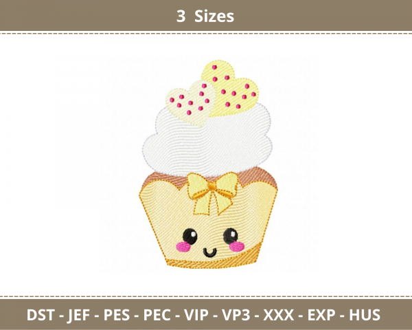 Cup cake Machine Embroidery Designs-3 Sizes-instant download
