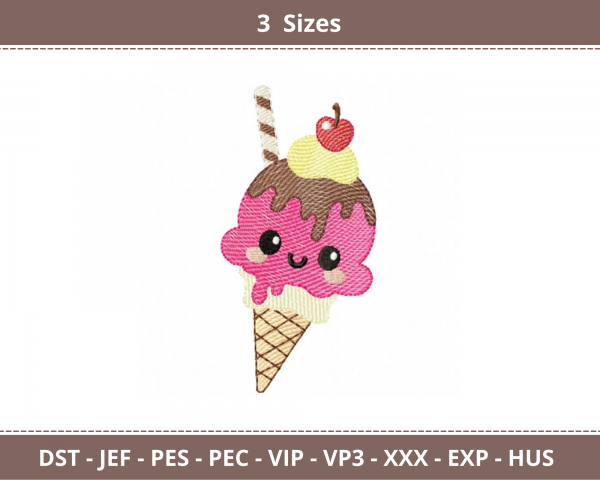 Ice-Cream Machine Embroidery Designs-3 Sizes-instant download