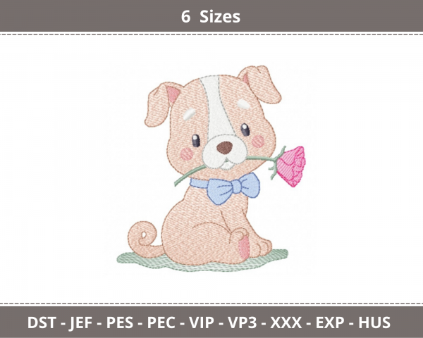Cute Dog Machine Embroidery Designs-6 Sizes-instant download