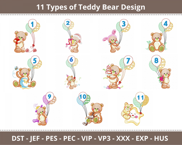 Numbers Machine Embroidery Designs-11 Types-instant download