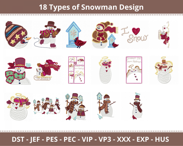 Snowman Machine Embroidery Designs