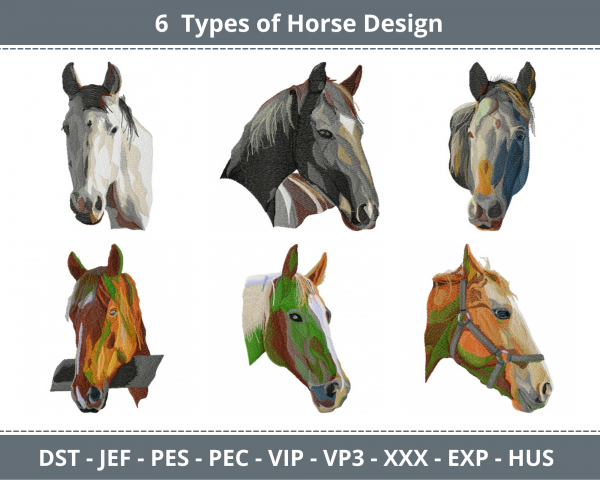 Portrait Horse Machine Embroidery Designs
