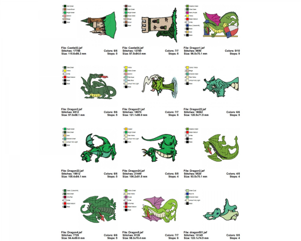 Dinosaur Machine Embroidery Designs-1 Size-30 Types-instant download