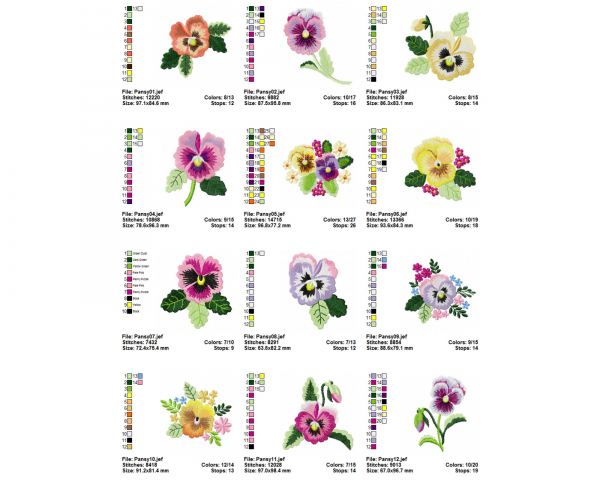 Flower Machine Embroidery Designs-1 Size-24 Types-instant download