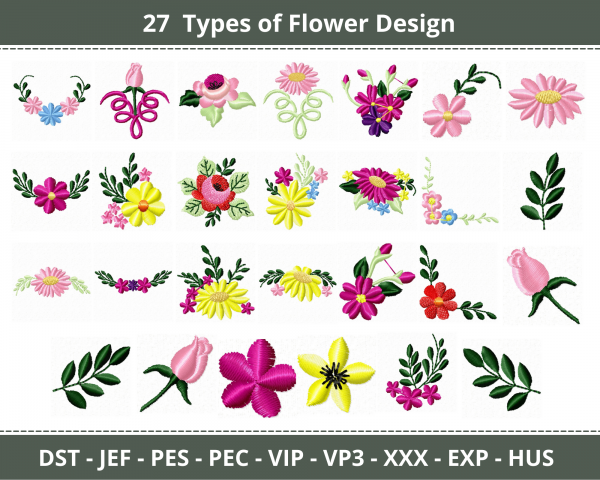 Tiny Flower Machine Embroidery Designs