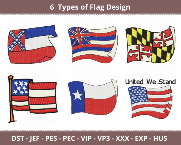 Flag Machine Embroidery Designs