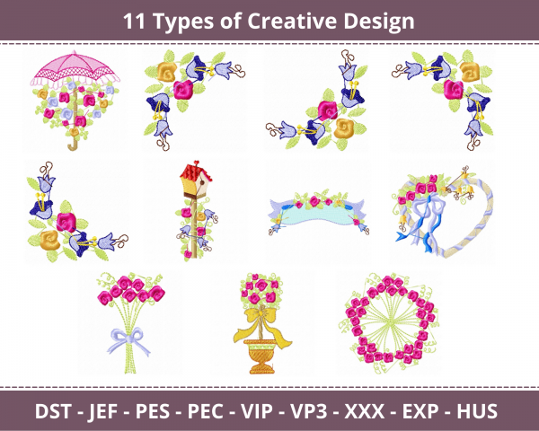 Creative Machine Embroidery Designs-1 Size-11 Types-instant download