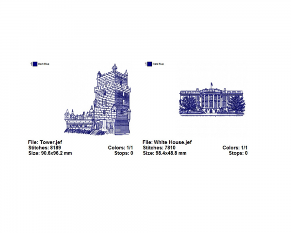 Historical landmarks Machine Embroidery Designs-1 Size-26 Types-instant download