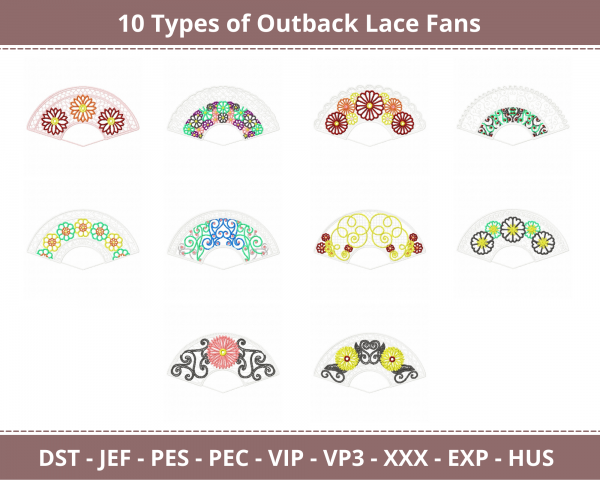 Outback lace Fan Machine Embroidery Designs