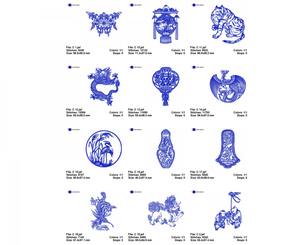 Orient Machine Embroidery Designs-1 Size-32 Types-instant download