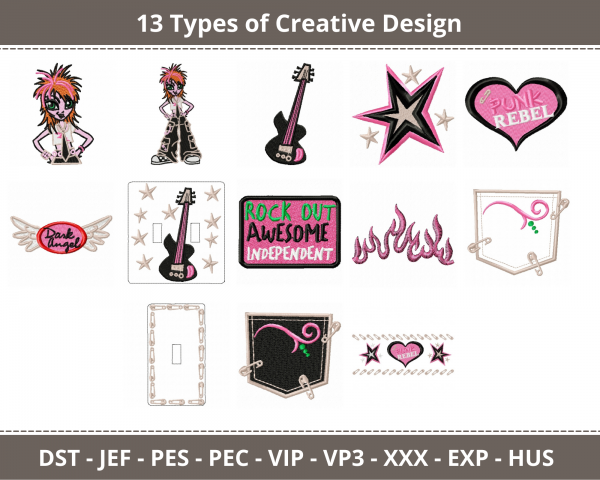 Creative Machine Embroidery Designs-1 Size-14 Types-instant download