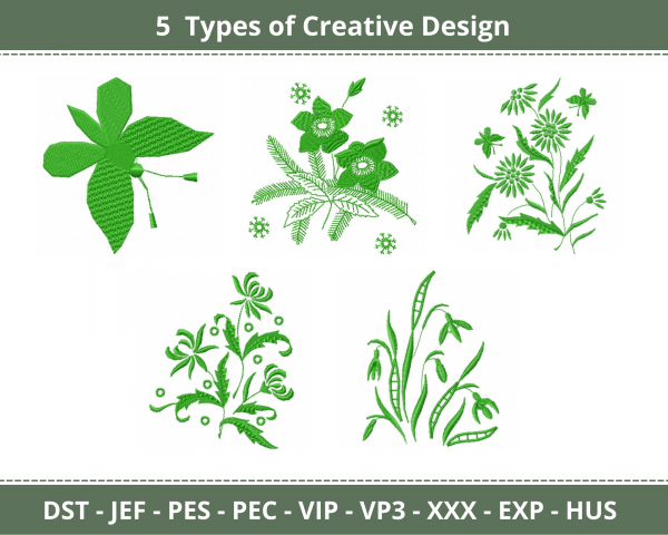 Creative Machine Embroidery Designs-1 Size-5 Types-instant download
