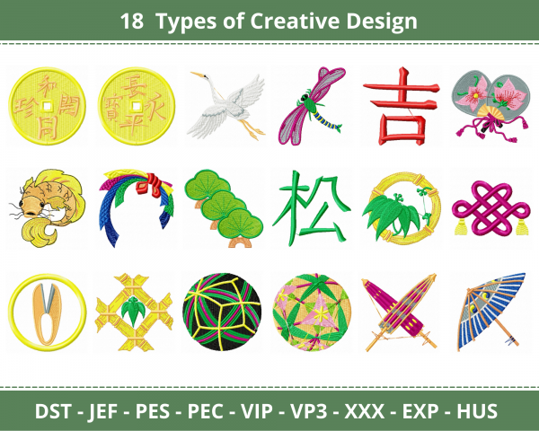 Creative Machine Embroidery Designs-1 Size-18 Types-instant download