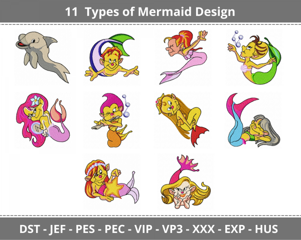 Mermaid Machine Embroidery Designs