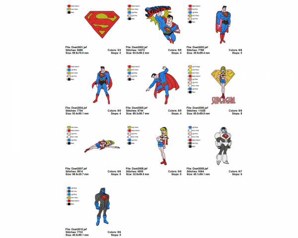 Superman Machine Embroidery Designs-1 Size-10 Types-instant download