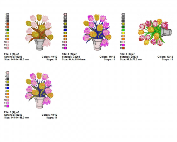Creative Flower Machine Embroidery Designs-4 Sizes-instant download