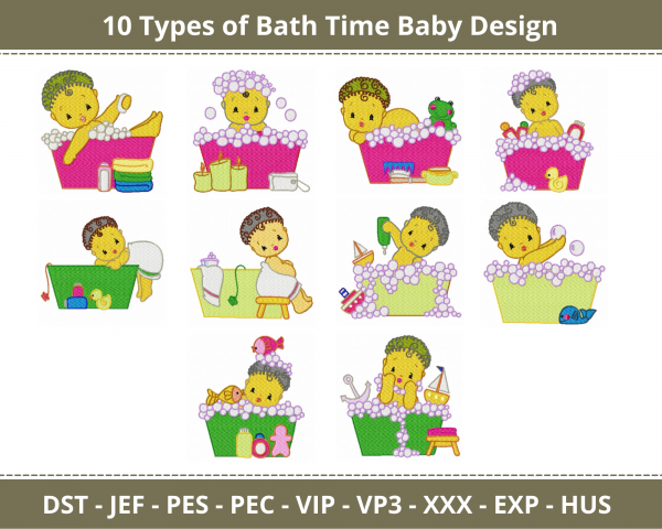 Bath Time Baby Machine Embroidery Designs