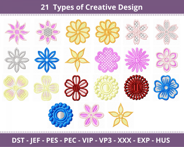Creative Machine Embroidery Designs-1 Size-21 Types-instant download
