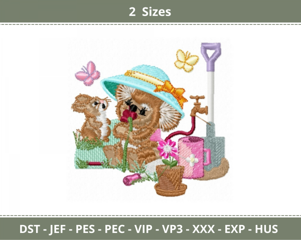 Teddy Bear Machine Embroidery Designs-2 Sizes-instant download