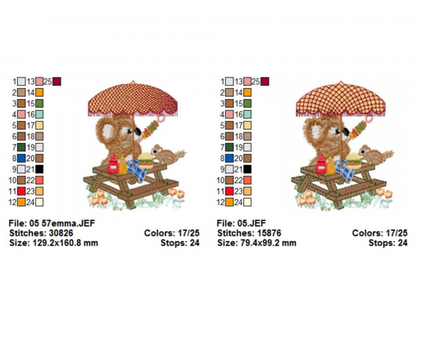 Teddy Bear Machine Embroidery Designs-2 Sizes-instant download