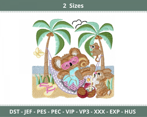 Cool Teddy Machine Embroidery Designs-2 Sizes-instant download