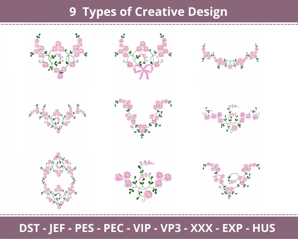 Creative Machine Embroidery Designs-1 Size-9 Types-instant download